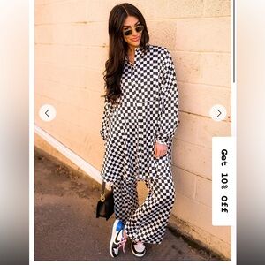 Dressed in Lala Checkered Playsuit Set